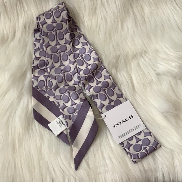 COACH Signature Print Silk Skinny Scarf Set of 3 - Picture 5 of 7